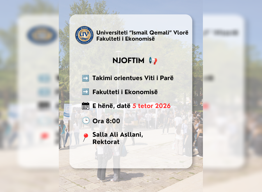 NJOFTIM | Takim orientues për studentët e Vitit të Parë Bachelor,  FE